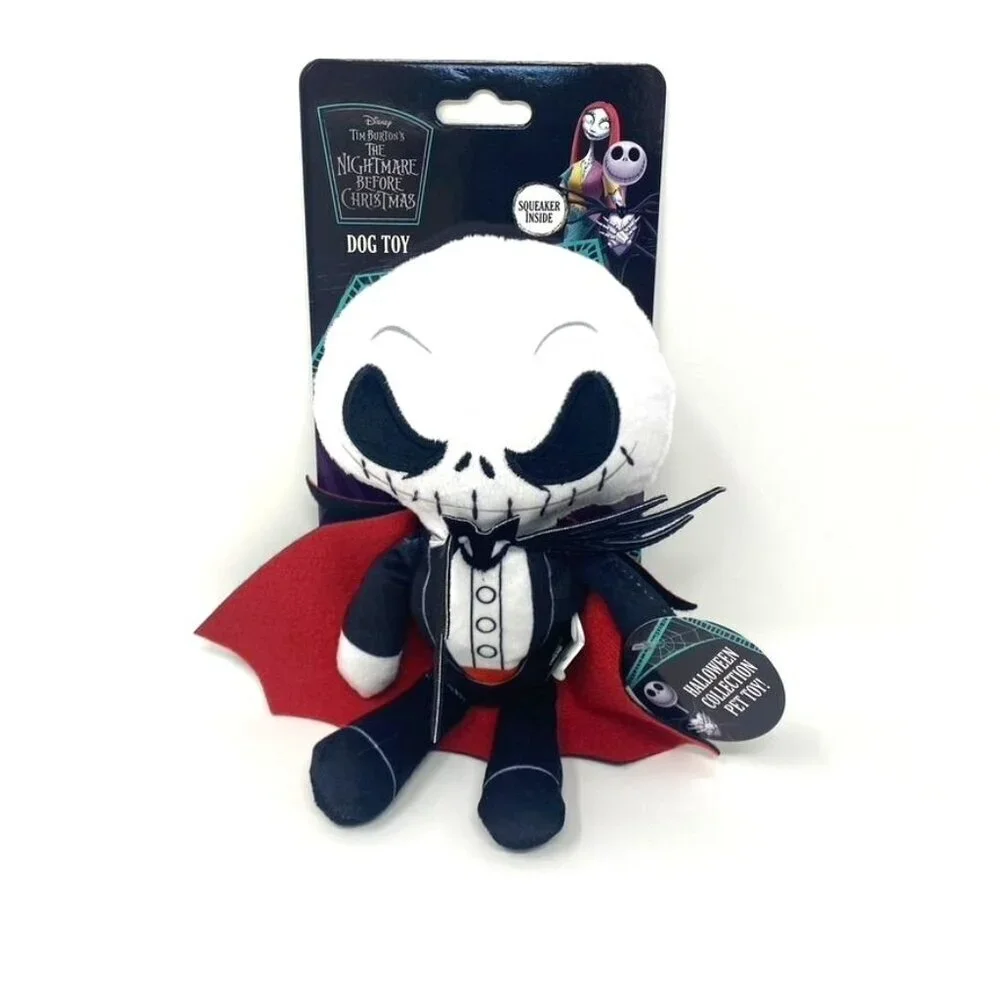 Disney Nightmare Before Christmas Jack Skellington Plush Squeaker Dog Toy Black